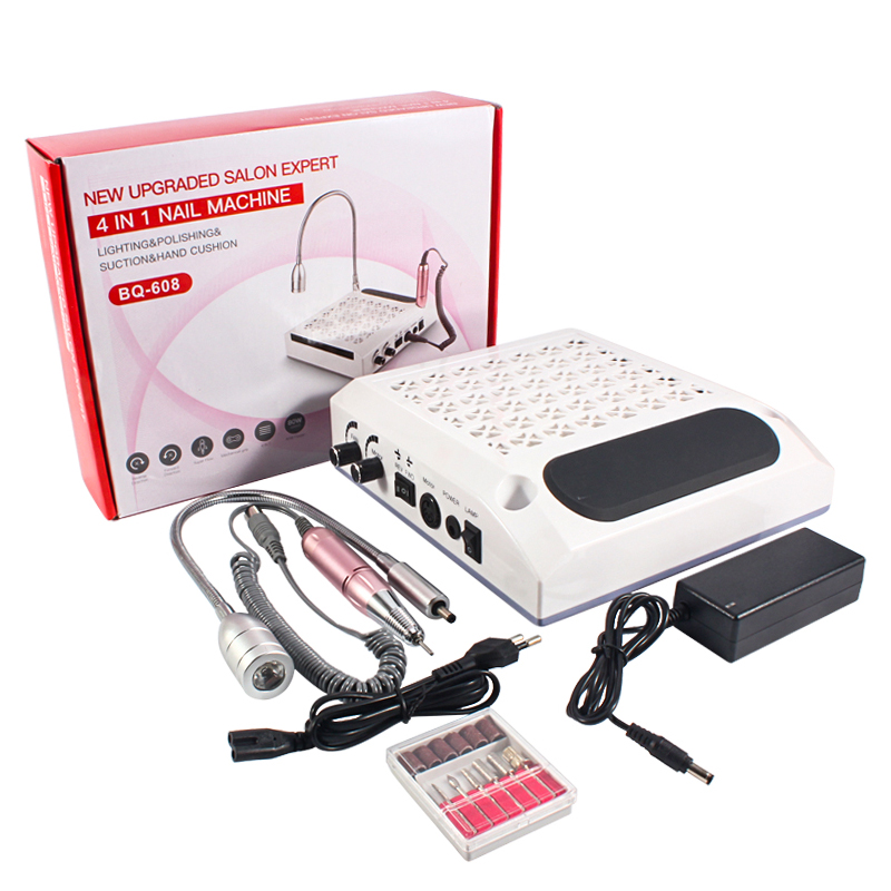 Manicure Set Nail Dust Collector with Led Light Lamp 25K RPM Nail Drill Machine